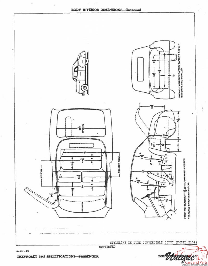 1949 Chevrolet Specifications Page 19